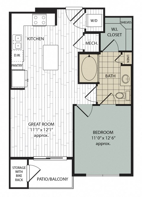 A2 Floor Plan at Arise Riverside, Austin, TX